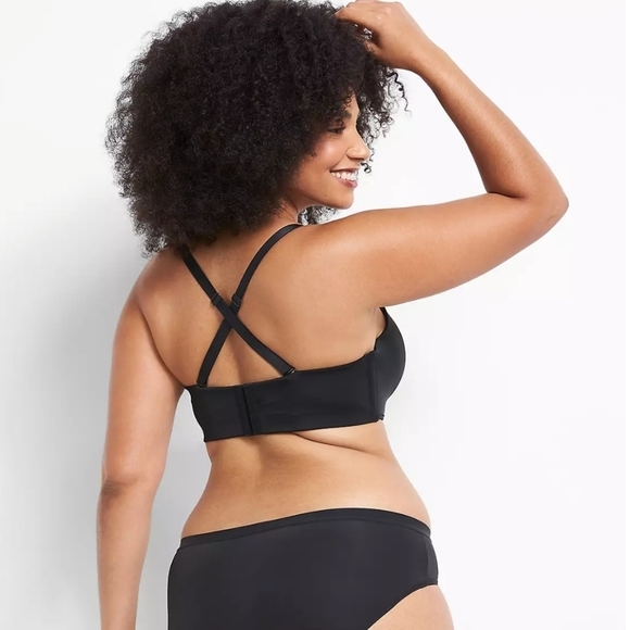 Cacique black adjustable strap / strapless / multi way lightly padded bra 40DDD - Picture 5 of 11